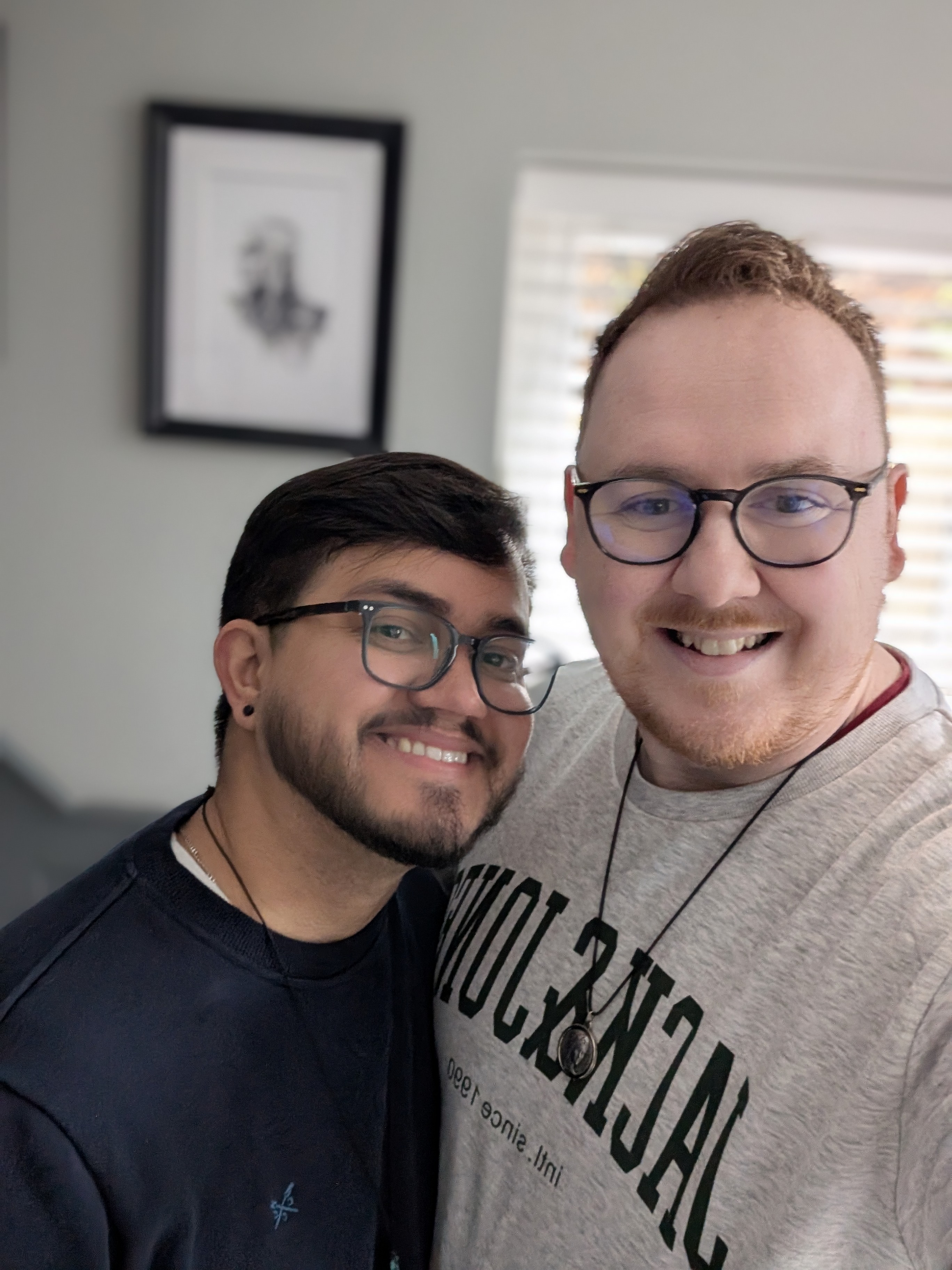 Seamus and Gilberto at home together