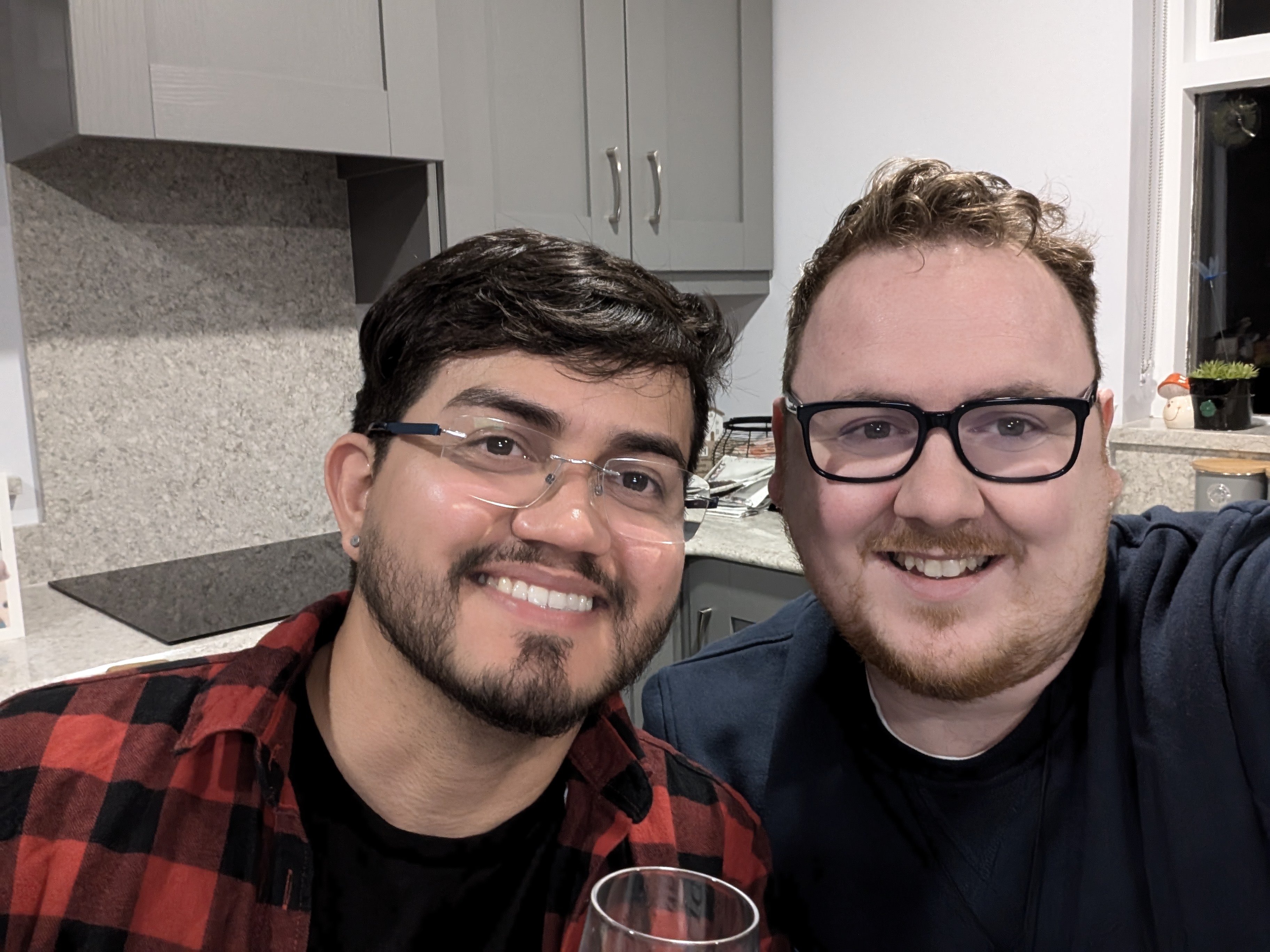 Seamus and Gilberto at home