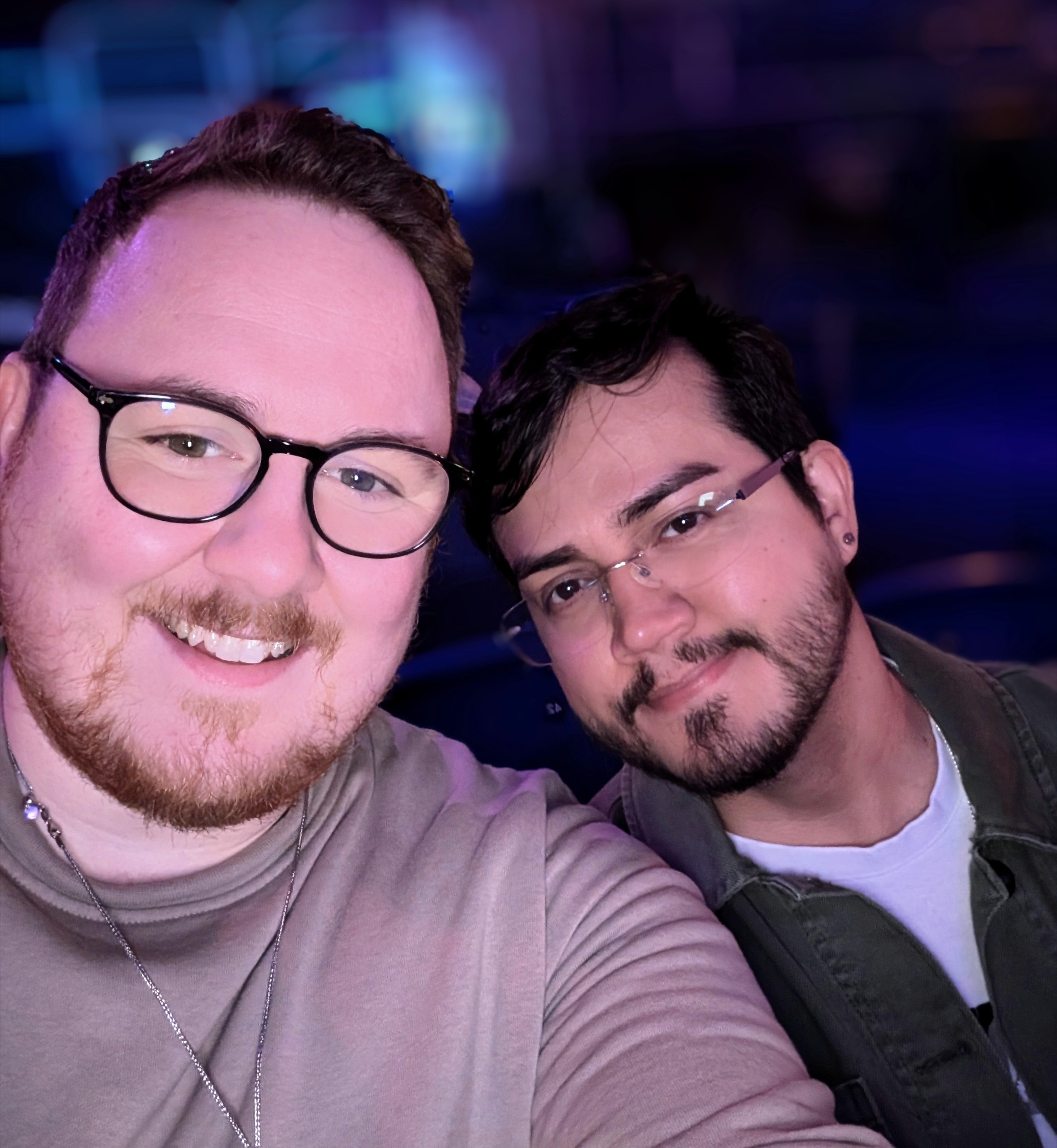 Seamus and Gilberto at a concert