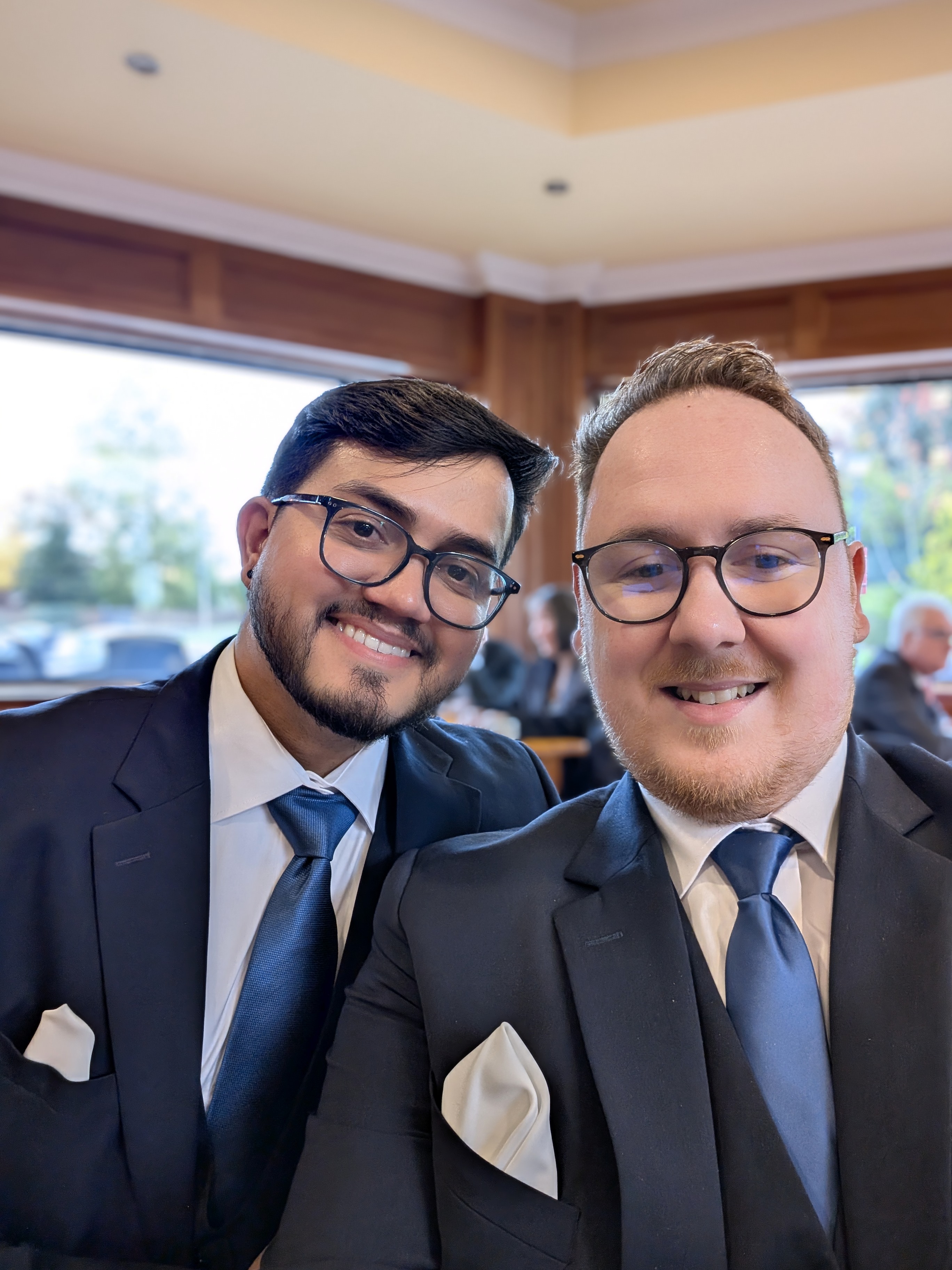 Seamus and Gilberto at a cousin's wedding