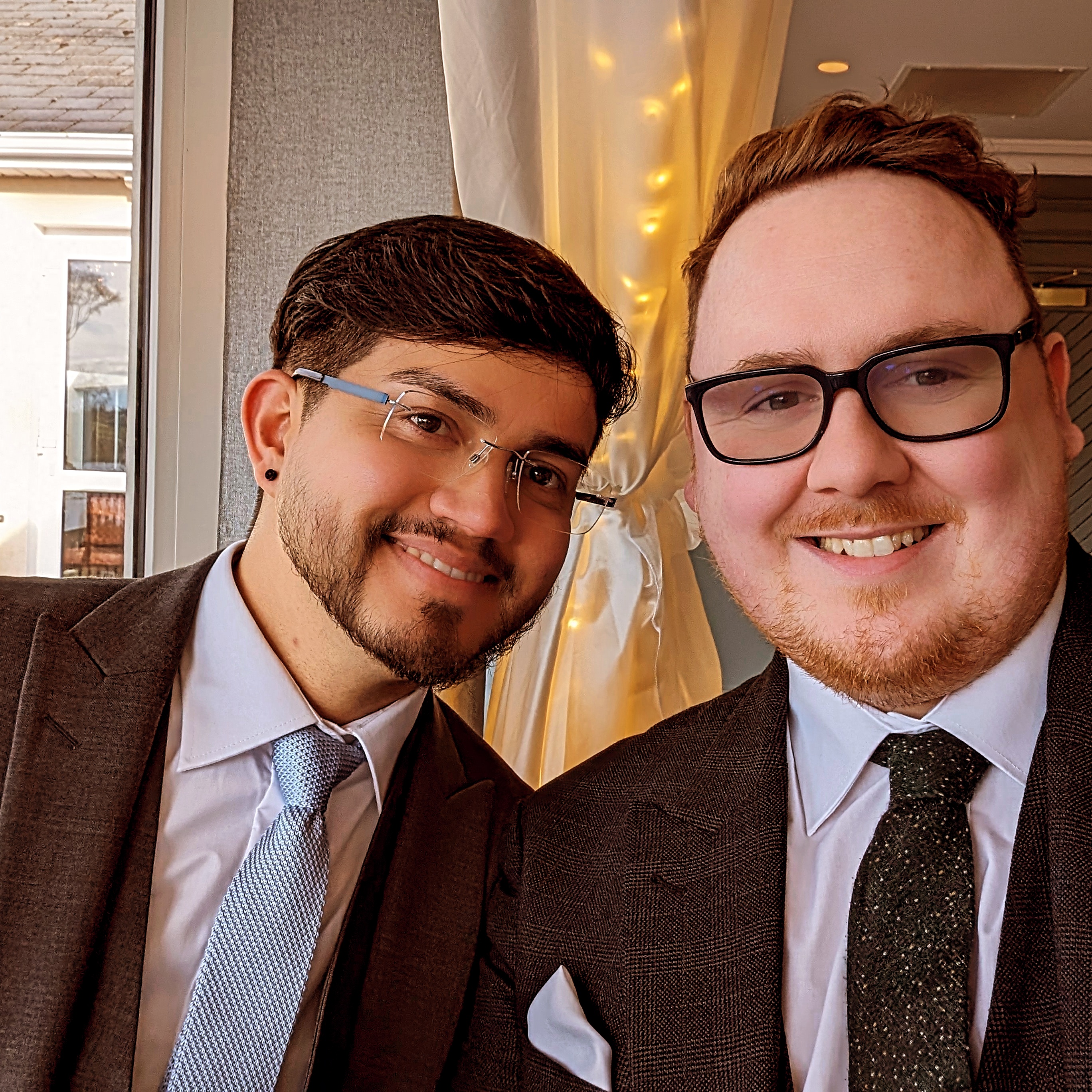 Seamus and Gilberto at a friend's wedding